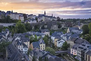 Lower Town Prints: View over the Grund (Lower Town) towards The Corniche (Chemin de la Corniche)