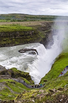 Gullfoss Prints: View of Gullfoss (Golden waterfall), on the Hvita Rriver, Iceland, Polar Regions