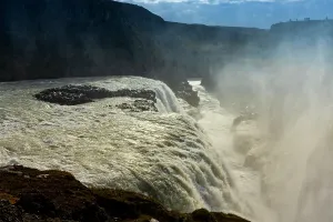 Gullfoss Prints: View of Gullfoss waterfall from above