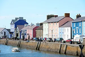 Waterfronts Prints: A view of the harbour at Aberaeron, Ceredigion, Wales, United Kingdom, Europe