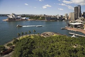 Images Dated 26th March 2008: View from Harbour Bridge over Dawes Point to the Opera House and Circular Quay