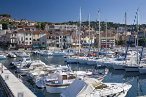 Sailing Vessel Prints: View across the harbour, Cassis, Bouches-du-Rhone, Provence, Cote d Azur