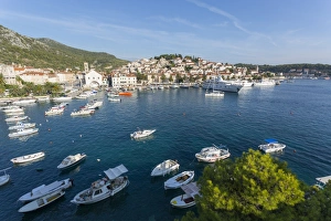 Hvar Island Prints: View of Harbour, Hvar Island, Dalmatia, Croatia, Europe