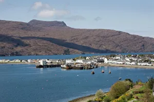 Loch Prints: View into harbour, Loch Broom, Ullapool, Wester Ross, Ross and Cromarty