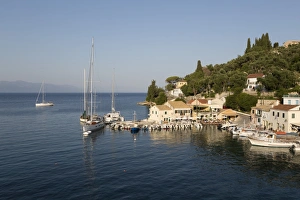 Paxos Prints: View over harbour, Loggos, Paxos, Ionian Islands, Greek Islands, Greece, Europe