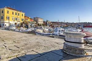 Rovinj Prints: View of harbour and the old town, Rovinj, Istria, Croatia, Adriatic, Europe