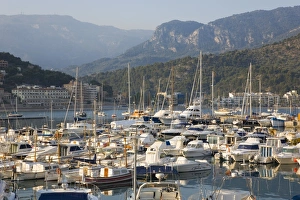 Ports Prints: View across the harbour, Port de Soller, Mallorca, Balearic Islands, Spain