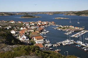 Swedish Culture Prints: View over harbour and town from Vetteberget cliff
