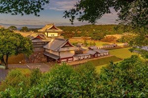 Amazing Prints: View of Hashizume-mon Gate and garden at sunset