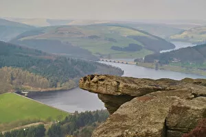 Misty Collection: View from Hathersage Edge to Ladybower Reservoir and Derwent Valley, Peak District National Park
