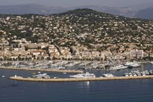 View from helicopter of Golfe Juan, Provence, Cote d Azur, French Riviera