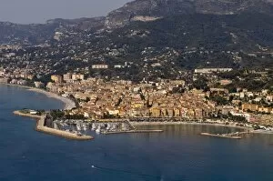Images Dated 27th August 2007: View from helicopter of Menton, Alpes-Maritimes, Provence, Cote d Azur