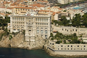 Monaco Prints: View from helicopter of Oceanography Museum, Monaco, Cote d Azur, Europe