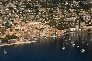 View from helicopter of Villefranche, Alpes-Maritimes, Provence, Cote d Azur