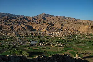 Bright Prints: View from a high point across the mountains surrounding Bamyian