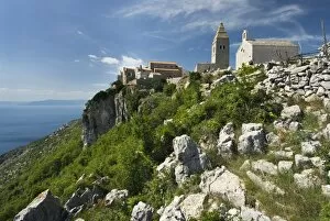 View of hill top village, Lubenice, Cres Island, Kvarner Gulf, Croatia, Adriatic, Europe