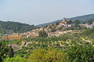 Orchard Prints: View of hilltop town of Selva, Majorca, Balearic Islands, Spain, Mediterranean, Europe