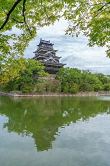 Moated Prints: View of Hiroshima Castle, with museum