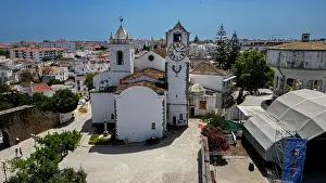 Clock Prints: View of historic buildings and structures in Tavira