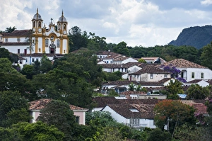 Minas Gerais Prints: View over the historical town of Tiradentes, Minas Gerais, Brazil, South America