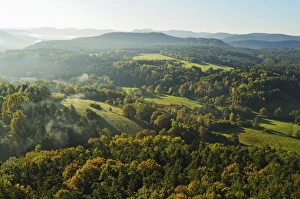 View from Hochstein near Dahn of Palatinate Forest, Rhineland-Palatinate, Germany, Europe