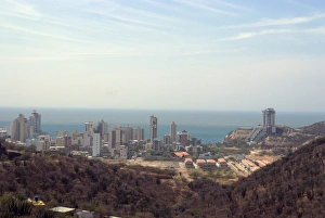 Santa Marta Prints: View of holiday condominiums, Santa Marta, Colombia, South America