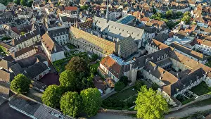 Streets Prints: View of the Hospices de Beaune with historic buildings in Beaune