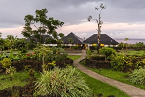 Isla De Pascua Prints: A view of the Hotel Altiplanico on Easter Island (Isla de Pascua)