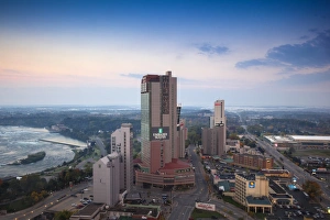 Ontario Prints: View of hotels, Niagara Falls, Niagara, Ontario, Canada, North America
