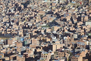 Bolivian Prints: View of houses and apartment blocks, La Paz, Bolivia, South America