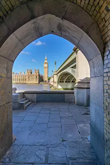 Visitation Prints: View of Houses of Parliament and Westminster Bridge during summer in Westminster