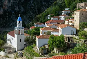 Whitewashed Prints: View over houses and rooftops to Greek Orthodox Church of Saint Spyridon