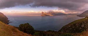 View of Hout Bay from Chapmans Peak Drive, Hout Bay, Table Mountain National Park, Cape Town, Western Cape, South Africa, Africa