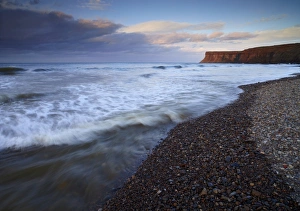 Shingle Prints: A view towards Hunt Cliff from the beach at Saltburn, North Yorkshire, Yorkshire