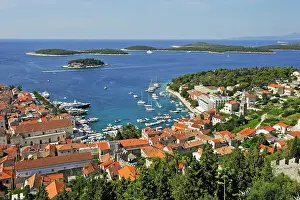 Blue Water Prints: View over Hvar city from the fortress with Hell's Islands (Pakleni) in the background