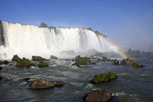 Rain Bow Prints: View of the Iguassu Falls from the Brazilian side, UNESCO World Heritage Site