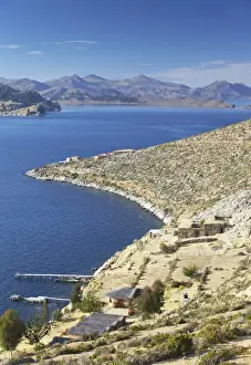 Bolivian Prints: View of Inca ruins of Pilko Kaina on Isla del Sol (Island of the Sun)