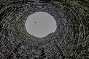 Shetland Prints: View of the interior of Mousa Broch on Mousa Island in Shetland, Scotland, United Kingdom