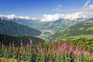 Isere Prints: View of the Isere River Valley and the urban area of Bourg-Saint-Maurice in Tarentaise region