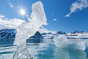 Glacial Prints: A view of Isfjorden (Ice fjord) on the western side of Spitsbergen Island in the Svalbard Archipelago