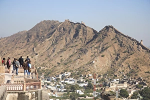 View of Jaipur from Amber Fort Palace, Jaipur, Rajasthan, India, Asia