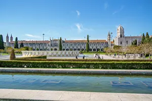 Jernimos Prints: View of Jerónimos Monastery (Monastery of the Hieronymites) from Empire Square Garden on a sunny day