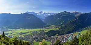 Jungfrau Prints: View of Jungfrau, Monch and Eiger mountains from Harder Kulm