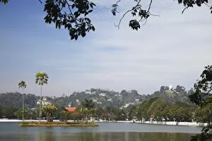 View of Kandy Lake, Kandy, Sri Lanka, Asia
