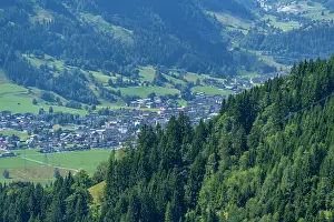 Reservoir Prints: View of Kaprun from Plettsaukopf Reservoir on a sunny day
