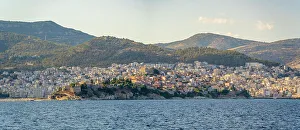 Thrace Prints: View of Kavala from ferry, Kavala