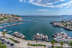 Sea View Prints: View of Kavala port from elevated position