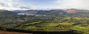Images Dated 16th October 2008: View over Keswick and Derwent Water from the Skiddaw Range, Lake District National Park
