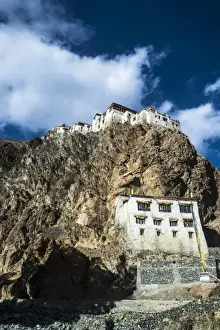 Ladakh Prints: View of Kharsha Monastery from uphill walkway to Kachod Drub Ling Nunnery, Zanskar