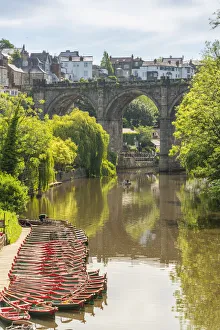 Connections Gallery: View of Knaresborough viaduct and the River Nidd with town houses in the background
